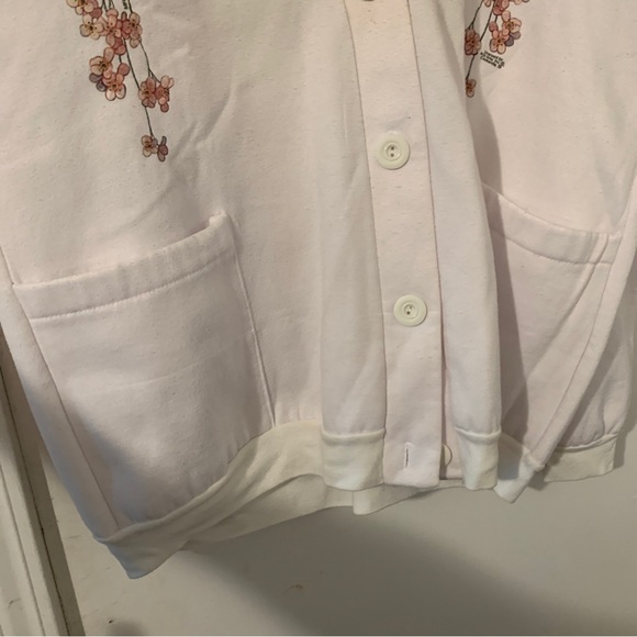 Angderson White Bird Art Sweater size L. Button Down Cardigan - Picture 4 of 9
